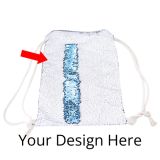 Reversible Blue Sequin Drawstring Bag